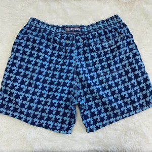 Vilebrequin Men's Blue Turtle Print Swimming Trunks Size XL